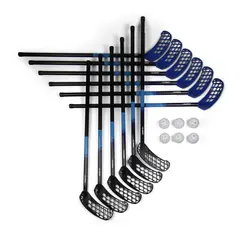 Innebandyset Captain 85 cm 12 innebandyklubbor | 6 bollar