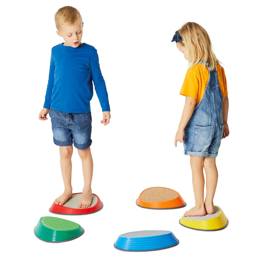 Gonge Flodstenar | Taktila Set med 5 balansstenar 
