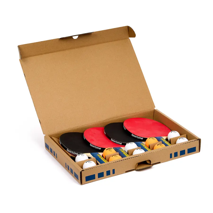 Sportime bordtennisracketset 4 racketar | 10 bollar 