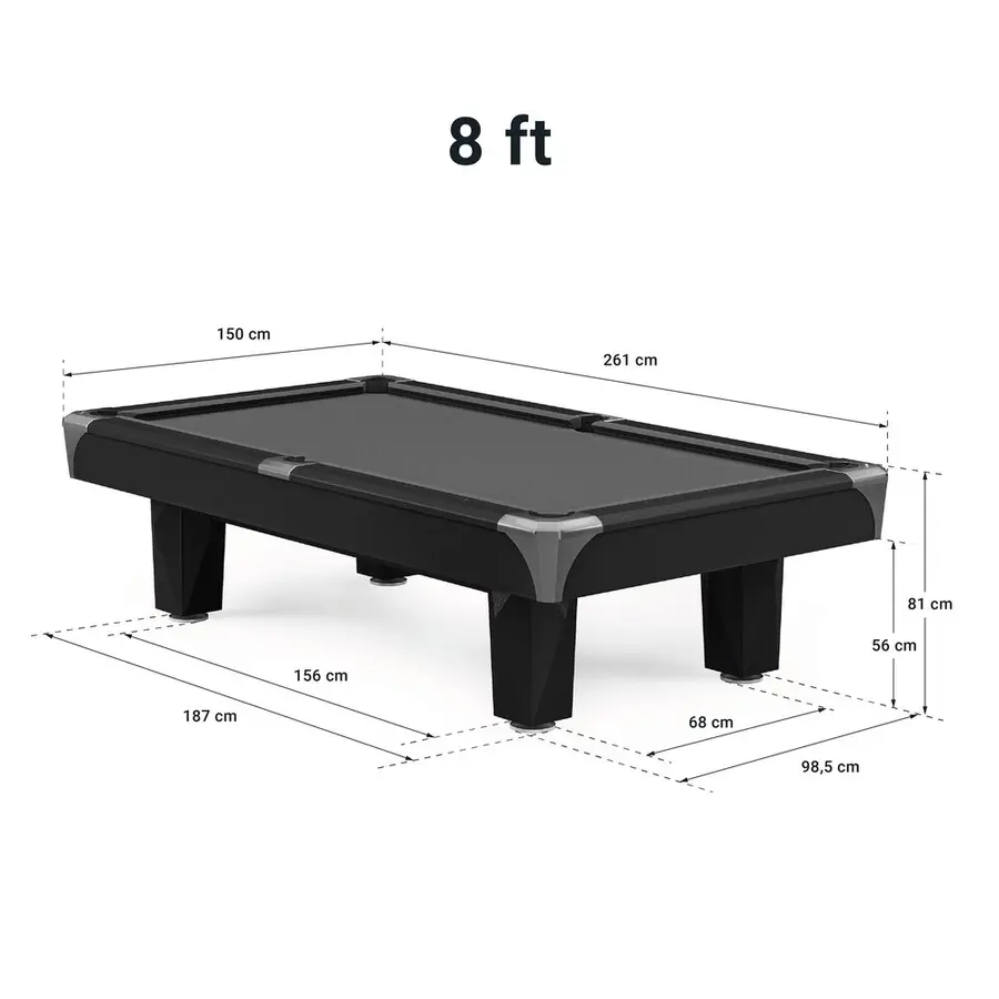 Biljardbord Master skiffer 8 fot Ljus blå Simonis 860 duk 