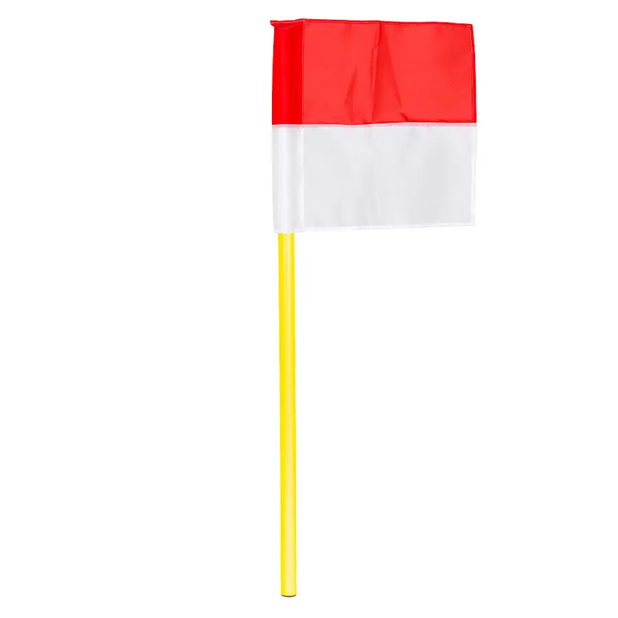 Hörnstolpar med flagg Allround 6 gula stolpar med rödvita flaggor 