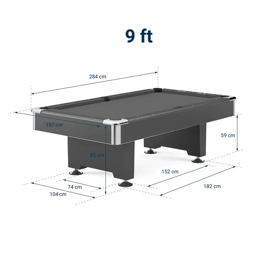 Biljardbord Club Pro III Skiffer 9 fot Grön Simonis 860 duk 