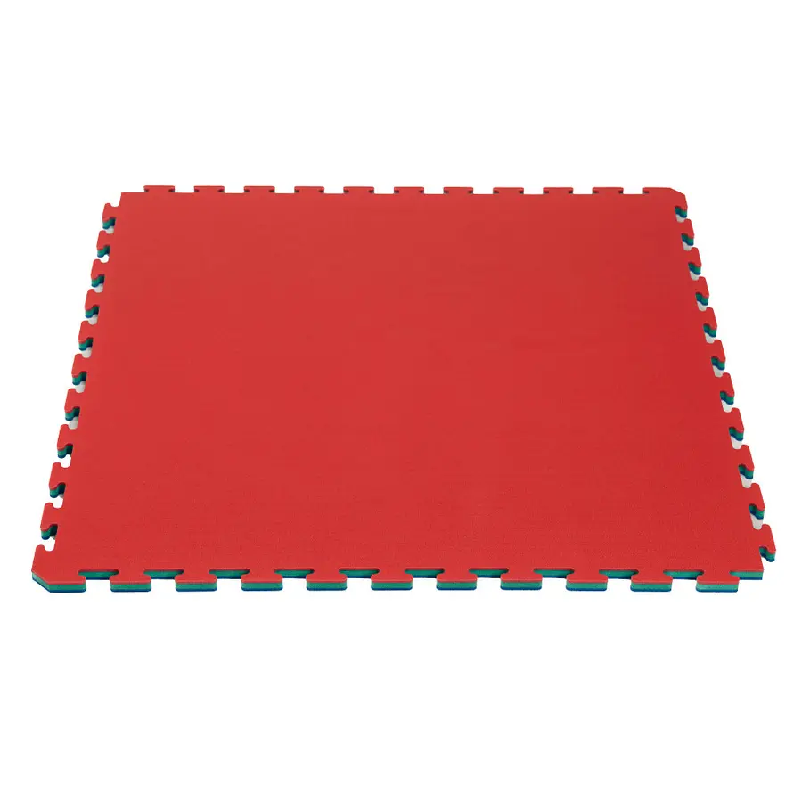 Judomatta Tatami 1 x1 m - 2 cm tjock Tatami officiell tävlingsmatta | Blå/Röd 