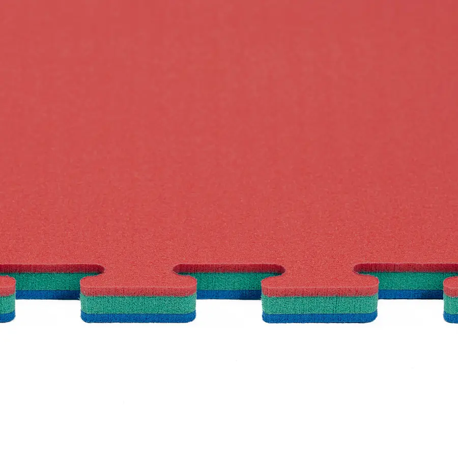 Judomatta Tatami 1 x1 m - 2 cm tjock Tatami officiell tävlingsmatta | Blå/Röd 