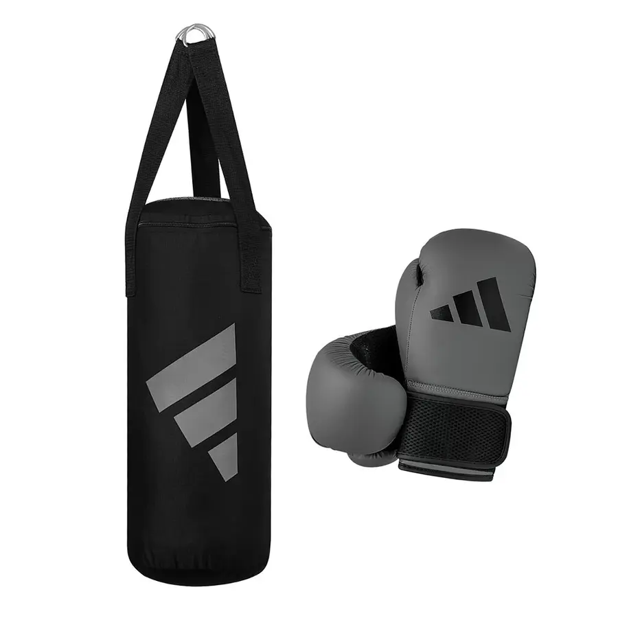 Adidas boxningsset Youth Boxing Kit 8 oz Boxningssäck och boxningshandskar | Grå 