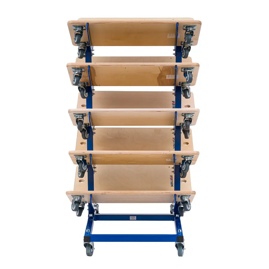 Förvaringsvagn med hjul Vagn för rullbrädor | 80 x 47 x 105 cm 