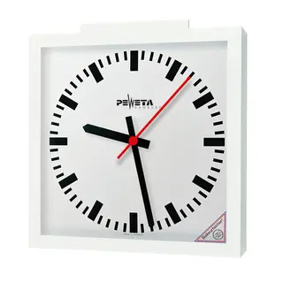 Peweta radiostyrd väggklocka 50x50 Inomhus | Batteridrift | DIN-markeringar