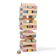 Giant Jenga nummer stapelspel Samarbete, koordination och koncentratio