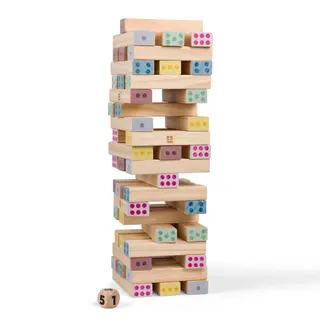Giant Jenga nummer stapelspel Samarbete, koordination och koncentratio