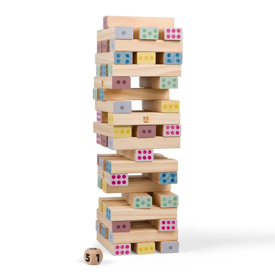 Giant Jenga nummer stapelspel Samarbete, koordination och koncentratio 