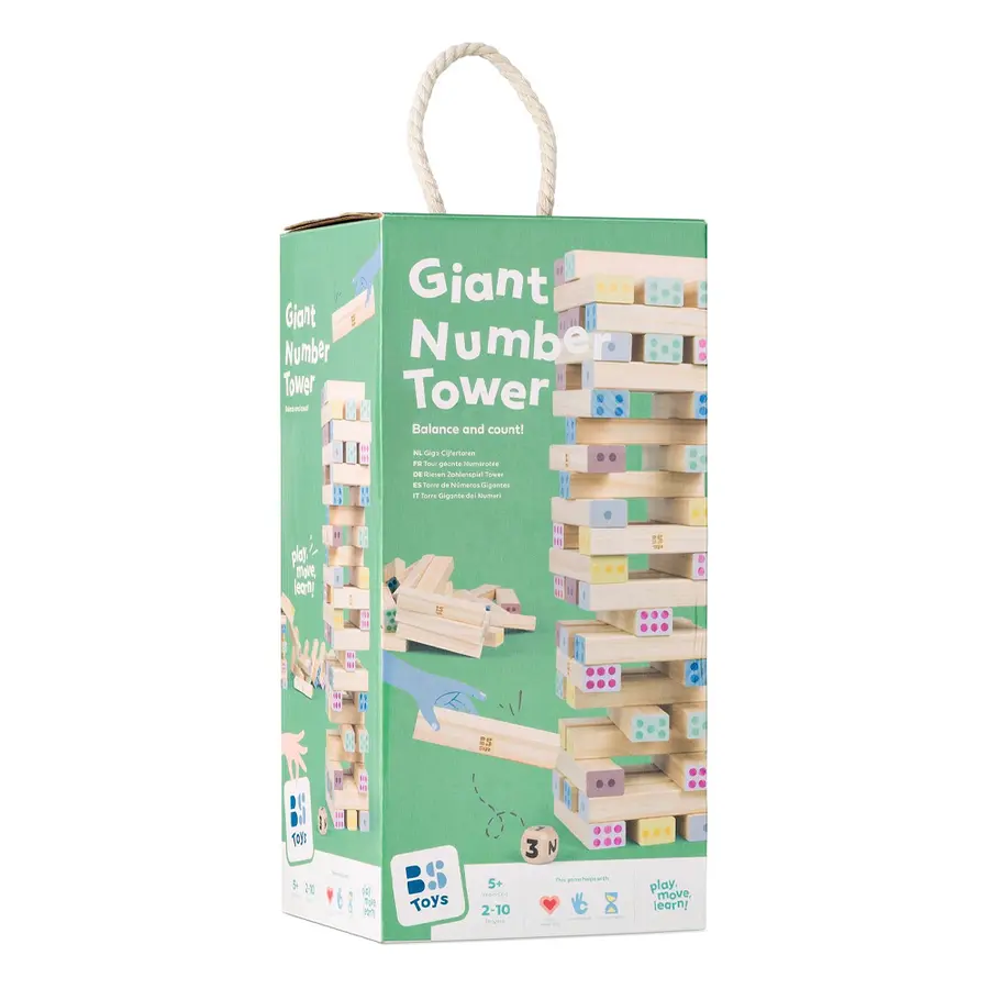 Giant Jenga nummer stapelspel Samarbete, koordination och koncentratio 