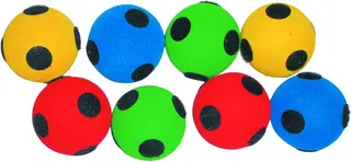 Bollar med runda kardborreband Set med 8 färgglada skumbollar