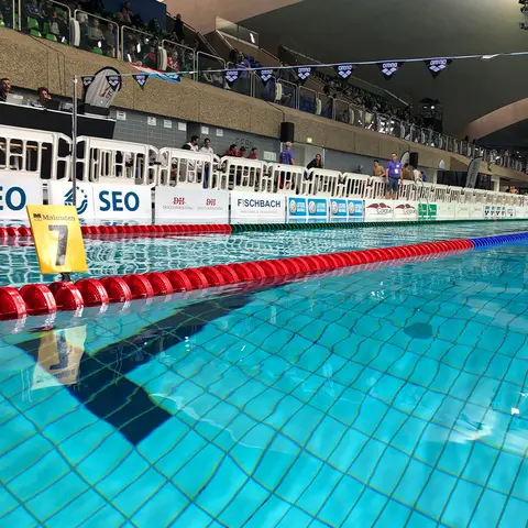 Competitor® Racing Lane Line 25 m Simlina | Blå/Viit/Röd | 100 mm vingar