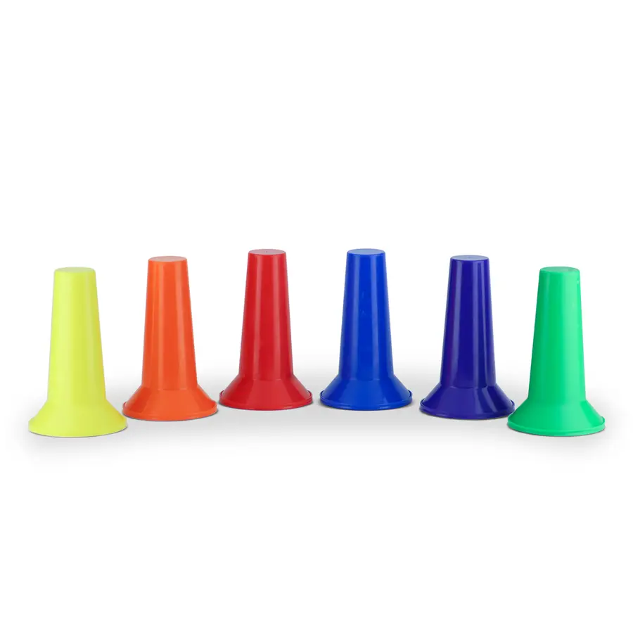 Markeringskjegler 6 stk | 16 cm Spordas | Assorterte farger 