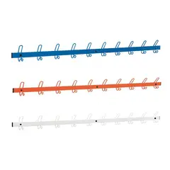 Väggskena med 10 dubbla metallkrokar 150 cm