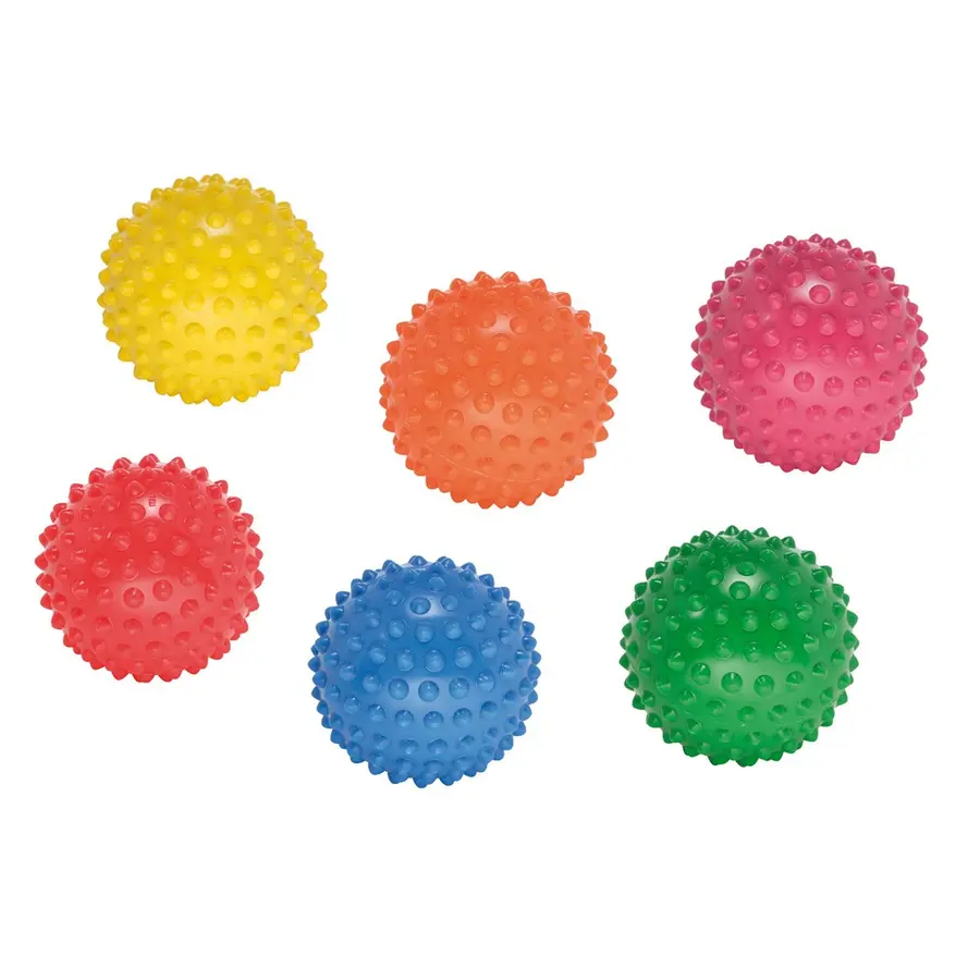 Massageboll Easy Grip | 6st. Piggboll | Lekboll | Medelhård | 12 cm 