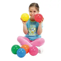 Massageboll Easy Grip | 6st. Piggboll | Lekboll | Medelhård | 12 cm