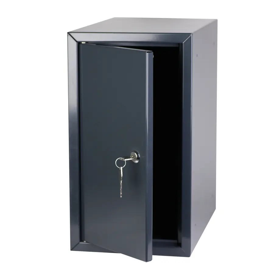 Värdebox i stål 25x45x40cm  | Grå B250 D400 H450 | Grå RAL7016 