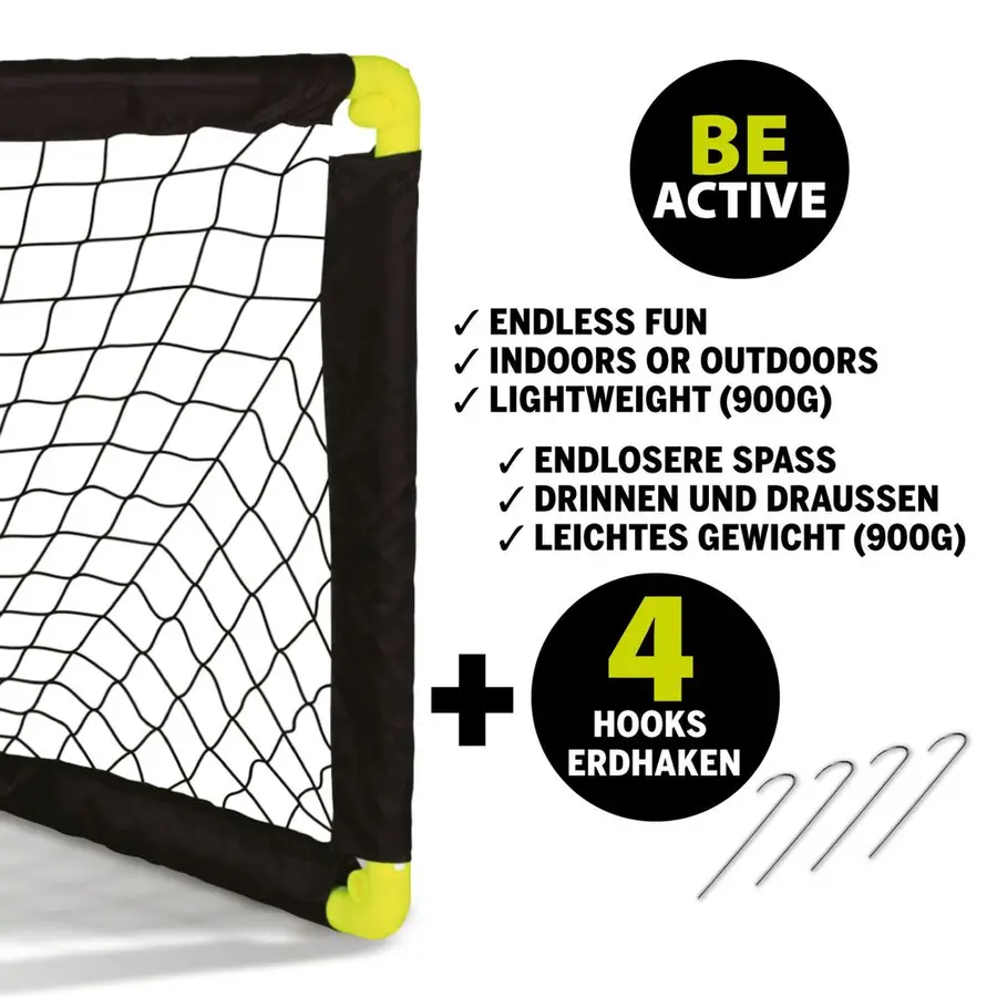 Schildkröt Fotbollsmål | 2 stk 90x60 cm | Hopfällbart mål 