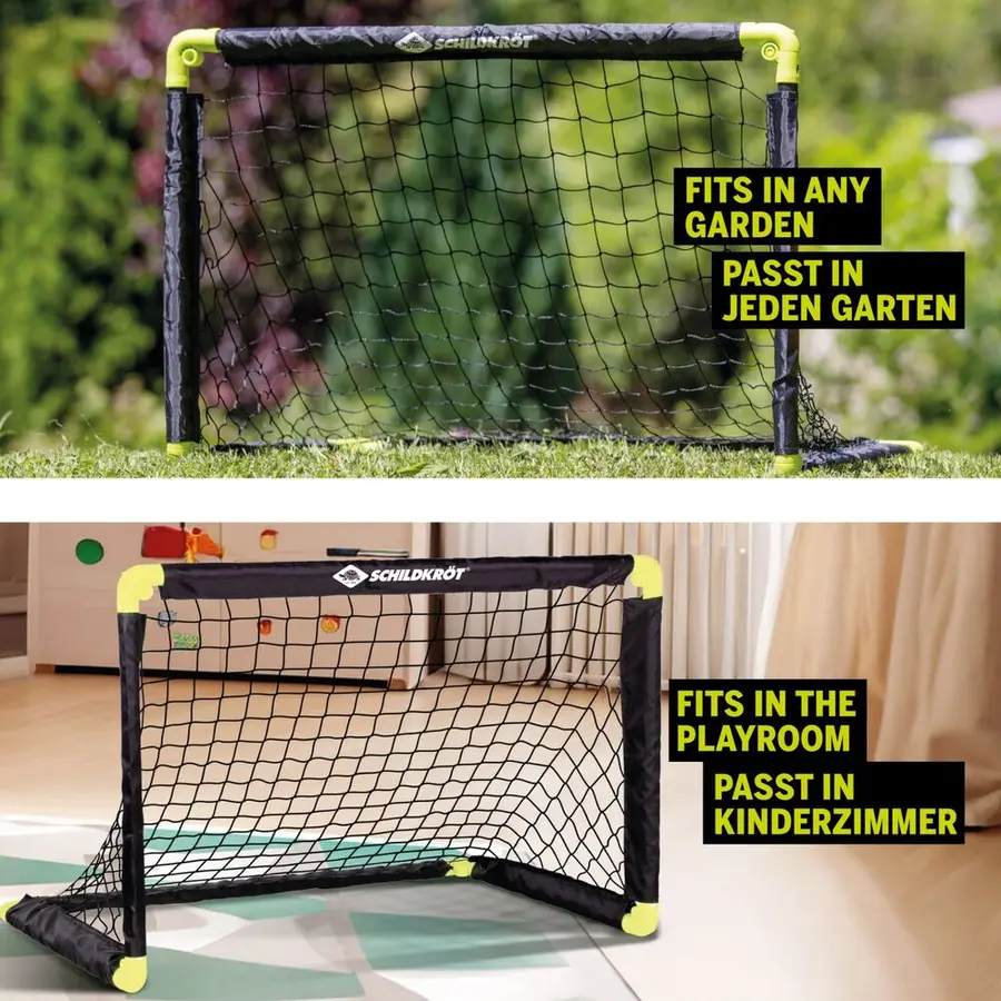 Schildkröt Fotbollsmål | 2 stk 90x60 cm | Hopfällbart mål 