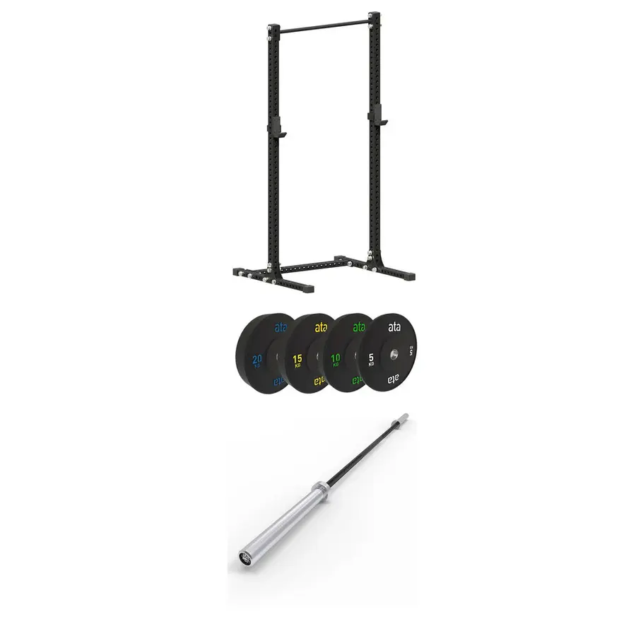 ata Half Rack EASY 50mm 226 cm Pro Elite Bumper 100 kg + EASY Bar 