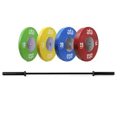 Viktset ata 140 kg+ 20kg Skivstång 2 av varje | 10-15-20-25 kg