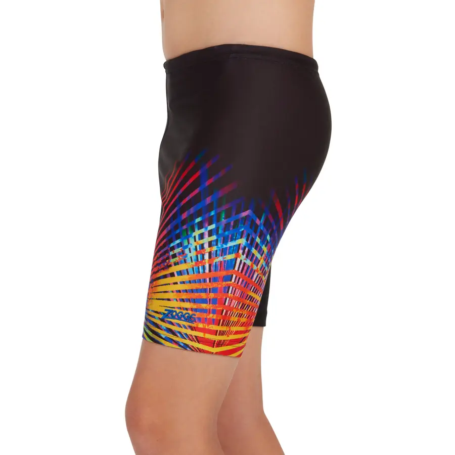 Neon Vibe Mid Jammer Badbyxa 128cm Zoggs | Svart/Flerfärgad | Ecolast 