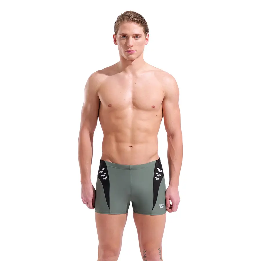 Steplogo Swim Short Badbyxa 30 Arena | Grön/Svart | MaxFit ECO 