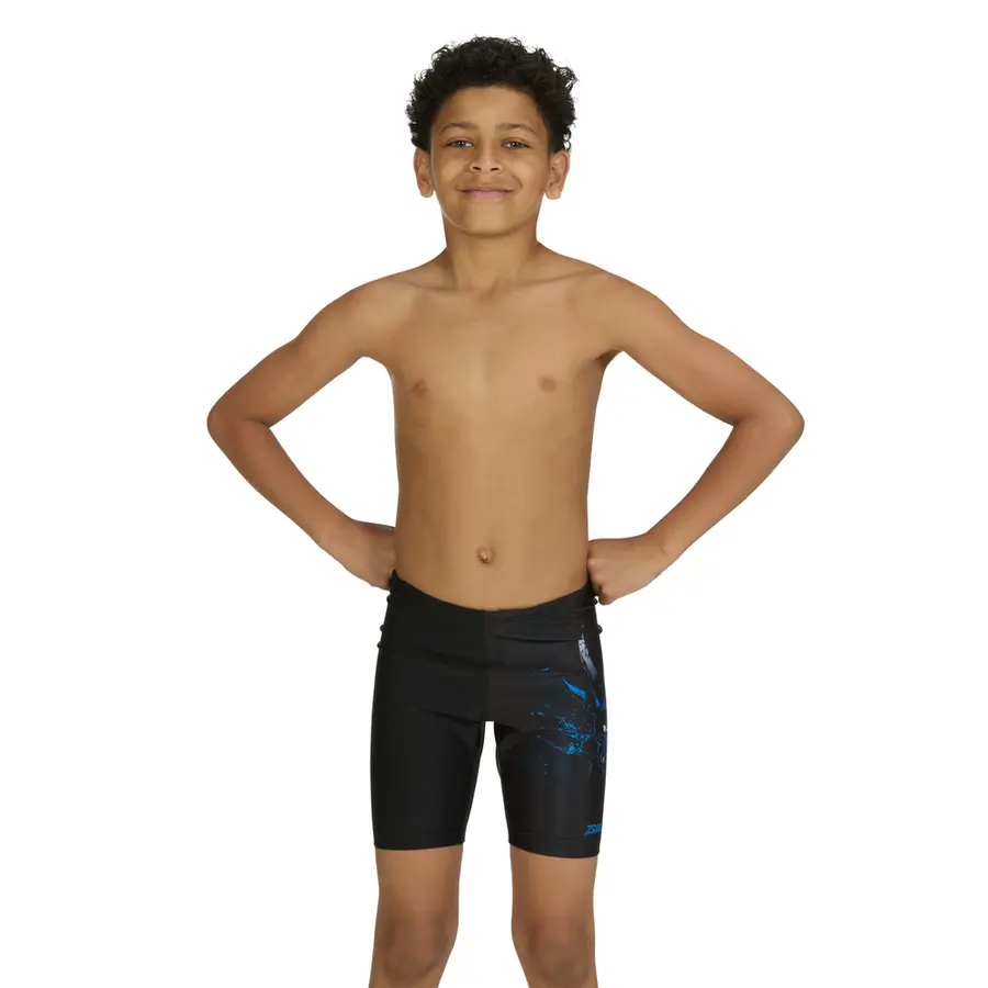 Demon Mid Jammer Badbyxa jr 128cm Zoggs | Svart/Flerfärgad | Ecolast 