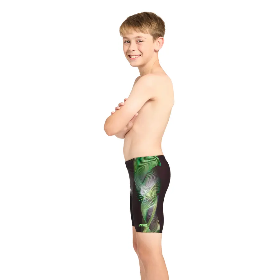 Flak Mid Jammer Badbyxa 116cm Zoggs | Svart/Flerfärgad | Ecolast 