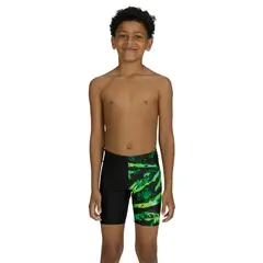 Greengame Mid Jammer Badbyxa jr 128cm Zoggs | Svart/Grön/Gul | Ecolast