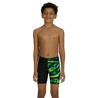 Greengame Mid Jammer Badbyxa jr Zoggs | Svart/Grön/Gul | Ecolast