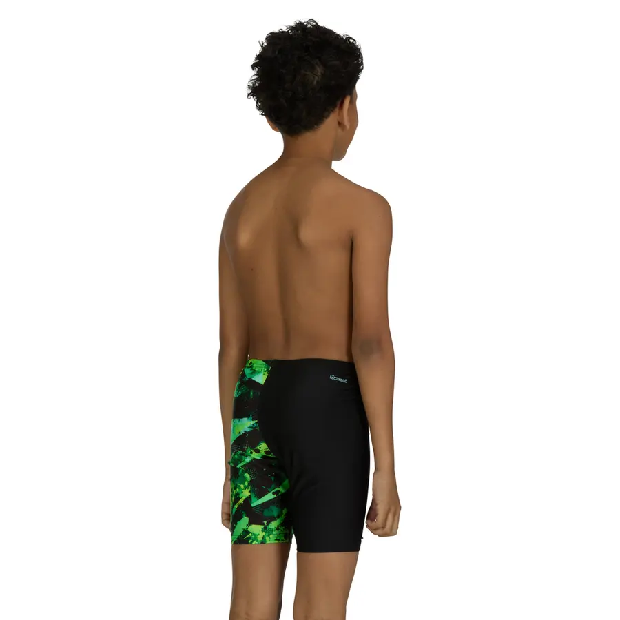 Greengame Mid Jammer Badbyxa jr 128cm Zoggs | Svart/Grön/Gul | Ecolast 