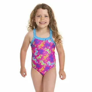 Sea Unicorn Ruffle X Back Baddräkt Jr Zoggs - Rosa/Multi - Elastomax