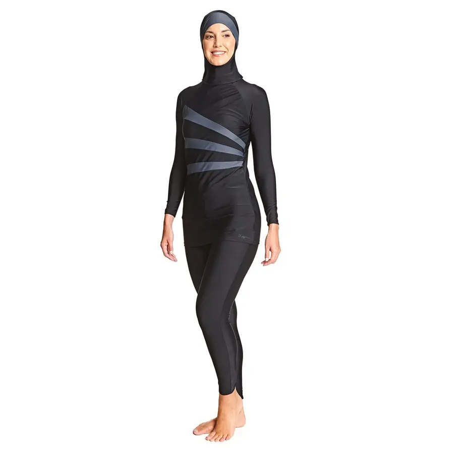 Meelup Modesty Suit Burkini Baddräkt 44 Zoggs | Svart | Elastomax 