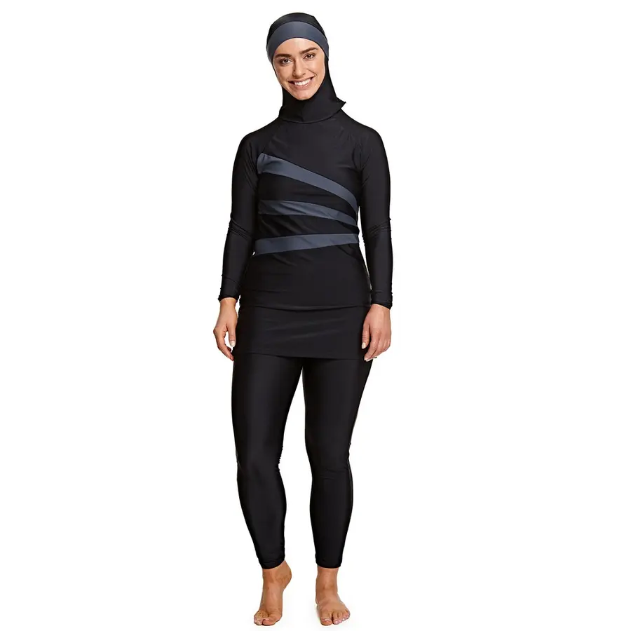 Meelup Modesty Suit Burkini Baddräkt 44 Zoggs | Svart | Elastomax 