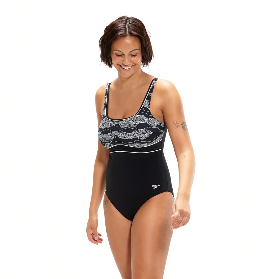 ContourEclipse Baddräkt 36 Speedo | Svart/Vit | ECO Shape Comprex 