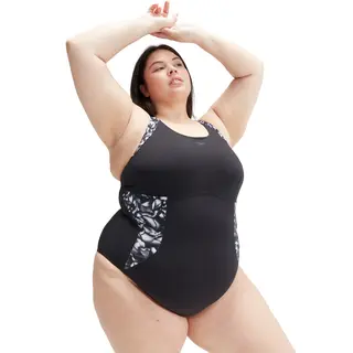 OrchidLustre Plus Size Baddräkt Speedo | Svart | ECO Shape Comprex