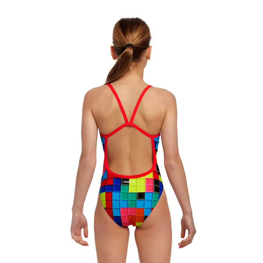 Blocked Baddräkt jr 128cm Funkita | Single Strap One Piece 
