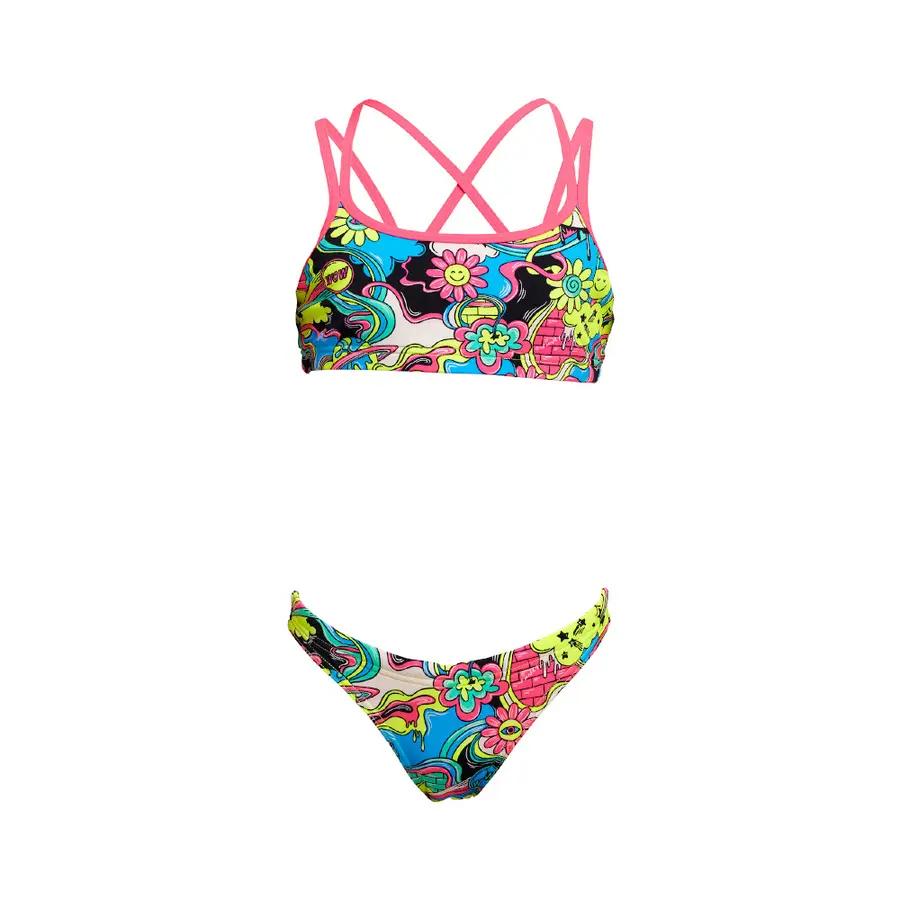 Smash Mouth Bikini jr 128cm Funkita | Criss Cross Two Piece 