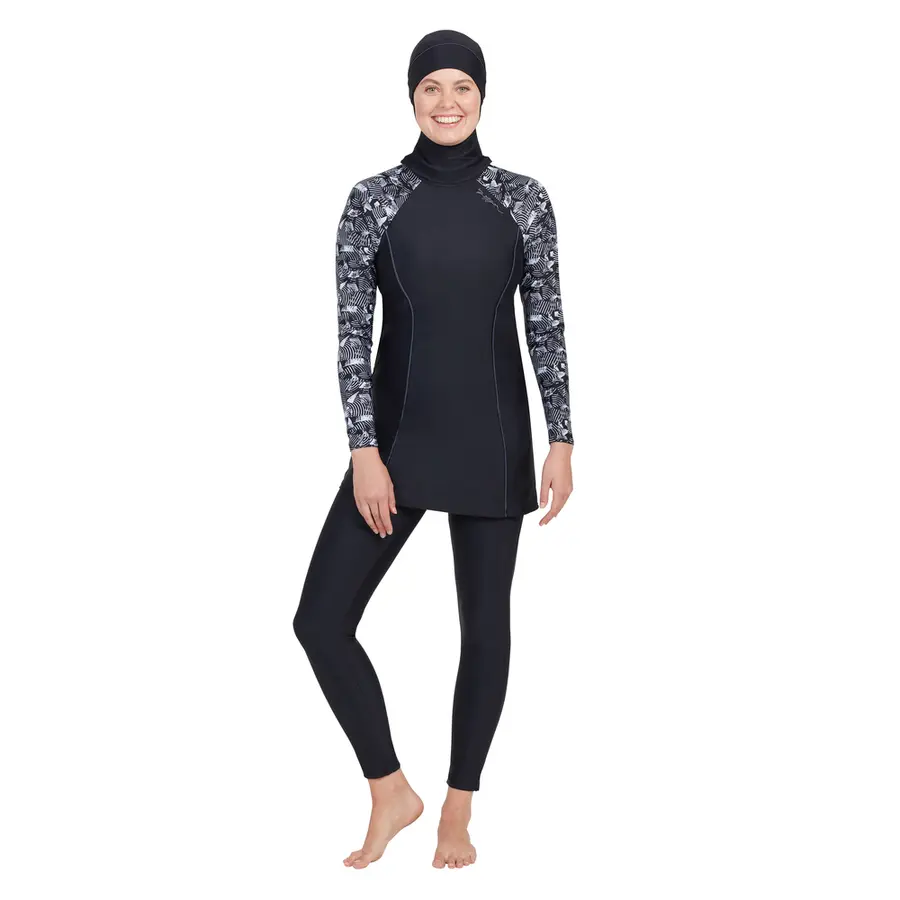 Metro Modesty Burkini EU34 Zoggs | Svart/Flerfärgad | Elastomax 