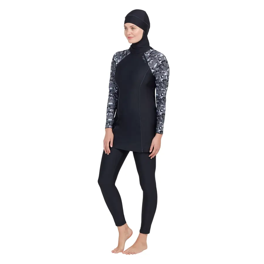 Metro Modesty Burkini EU34 Zoggs | Svart/Flerfärgad | Elastomax 