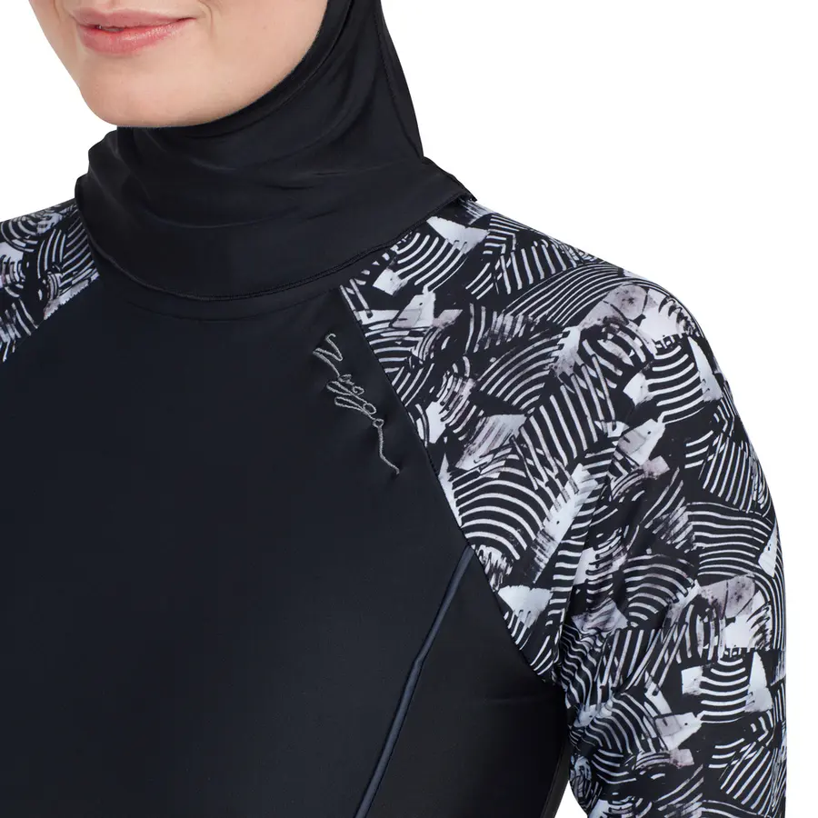 Metro Modesty Burkini EU34 Zoggs | Svart/Flerfärgad | Elastomax 