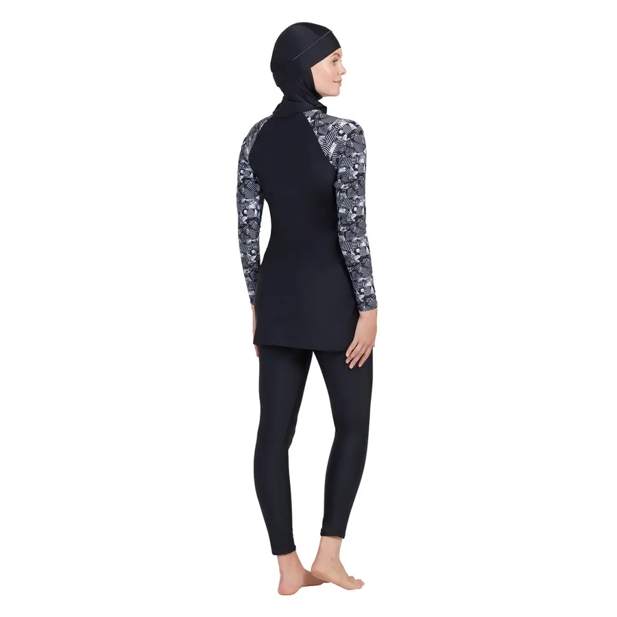 Metro Modesty Burkini EU34 Zoggs | Svart/Flerfärgad | Elastomax 