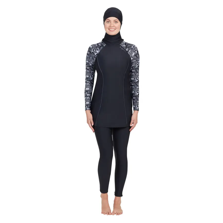 Metro Modesty Burkini EU34 Zoggs | Svart/Flerfärgad | Elastomax 