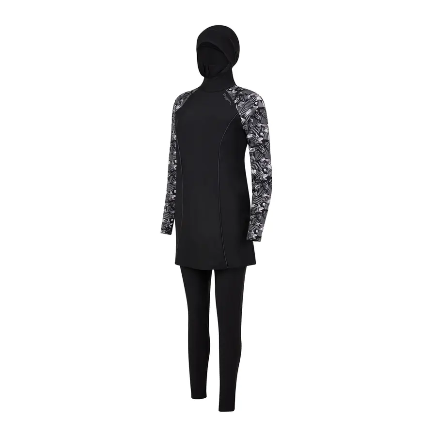 Metro Modesty Burkini EU34 Zoggs | Svart/Flerfärgad | Elastomax 