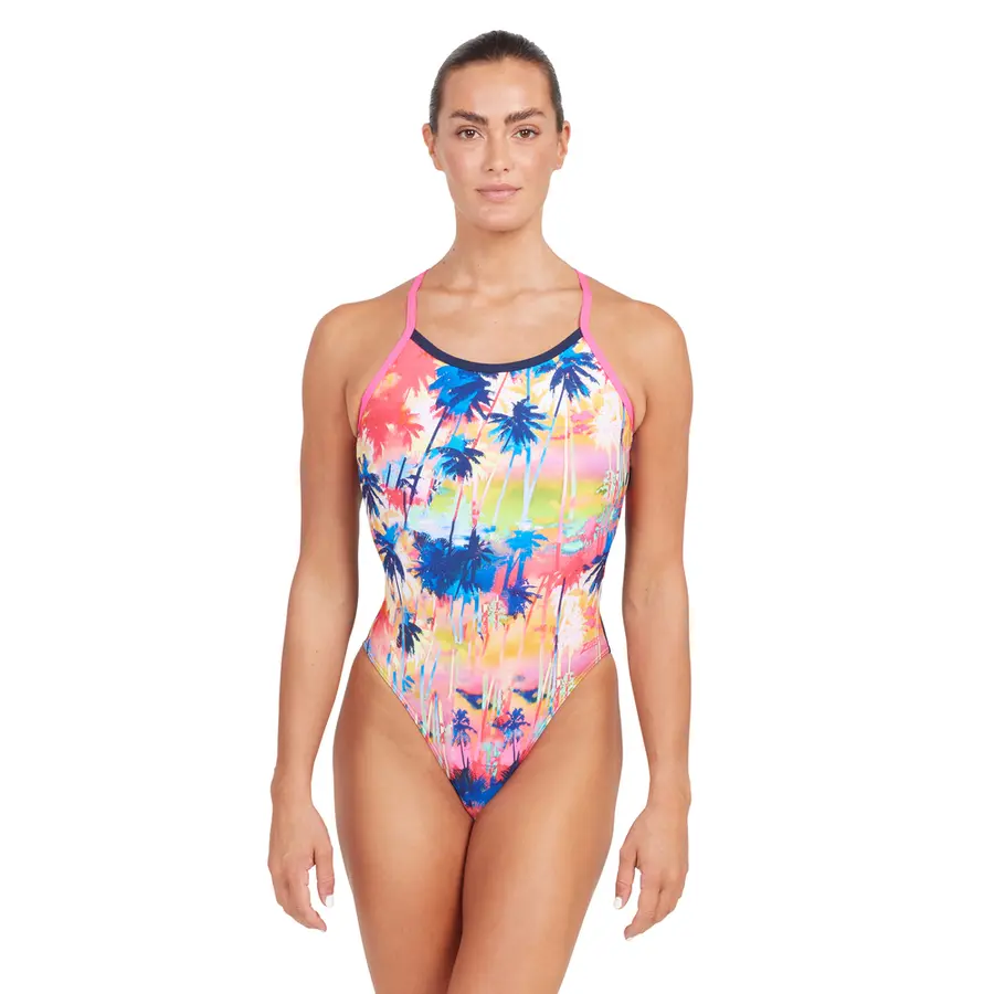 Sunset Tri Back Baddräkt EU36 Zoggs | Flerfärgad | Ecolast+ 