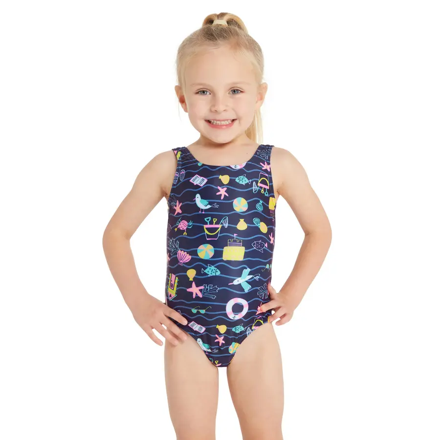 Holly Day Scoopback Baddräkt 116cm Zoggs | Blå/Flerfärgad | Ecolast 
