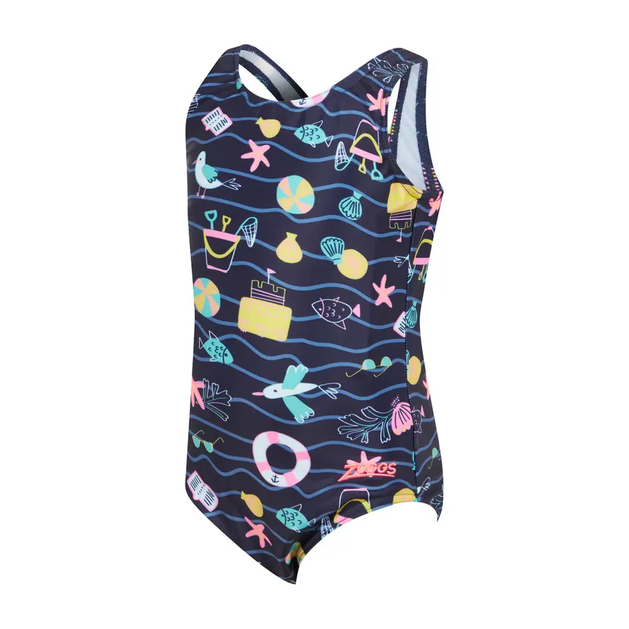 Holly Day Scoopback Baddräkt 116cm Zoggs | Blå/Flerfärgad | Ecolast 