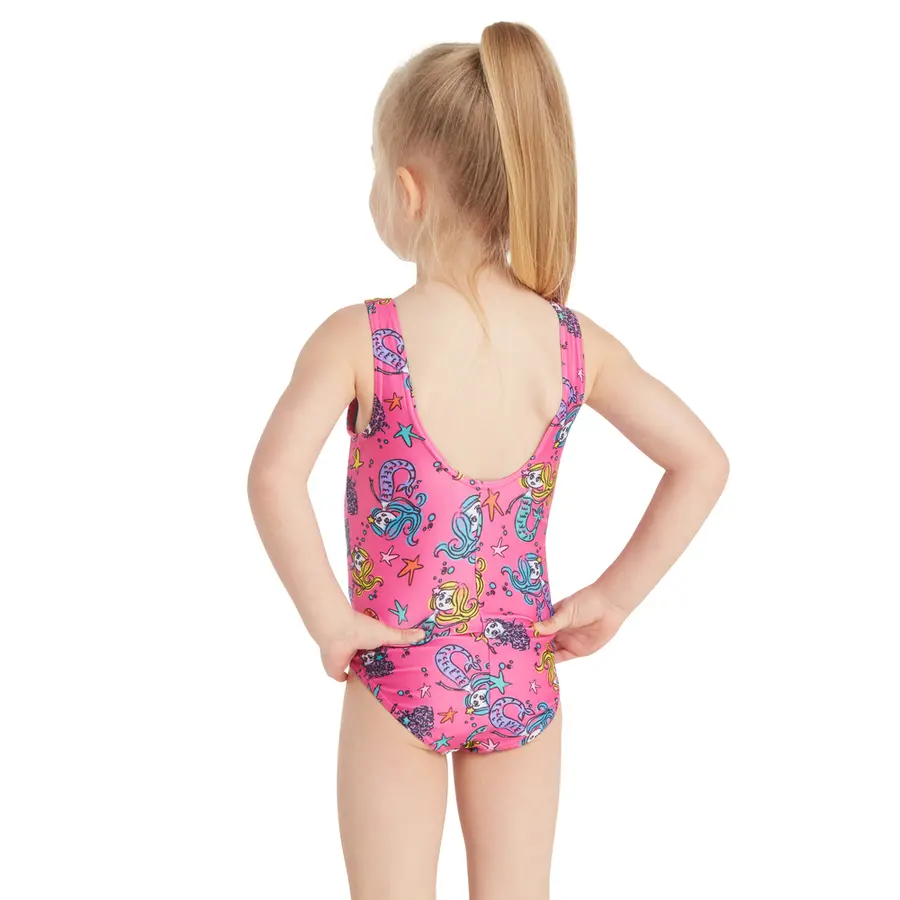 Merry Maiden Scoopback Baddräkt 92cm Zoggs | Rosa/Flerfärgad | Ecolast 